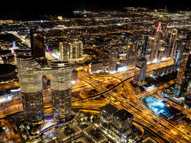 View from Burj Khalifa observation deck<p> Dubai, United Arab Emirates (2024)