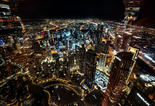 View from Burj Khalifa observation deck<p> Dubai, United Arab Emirates (2024)